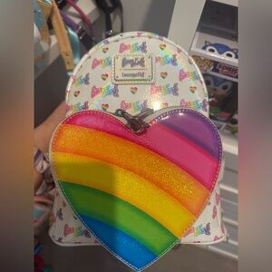 Loungefly Lisa Frank Logo Heart Rainbow Mini Backpack